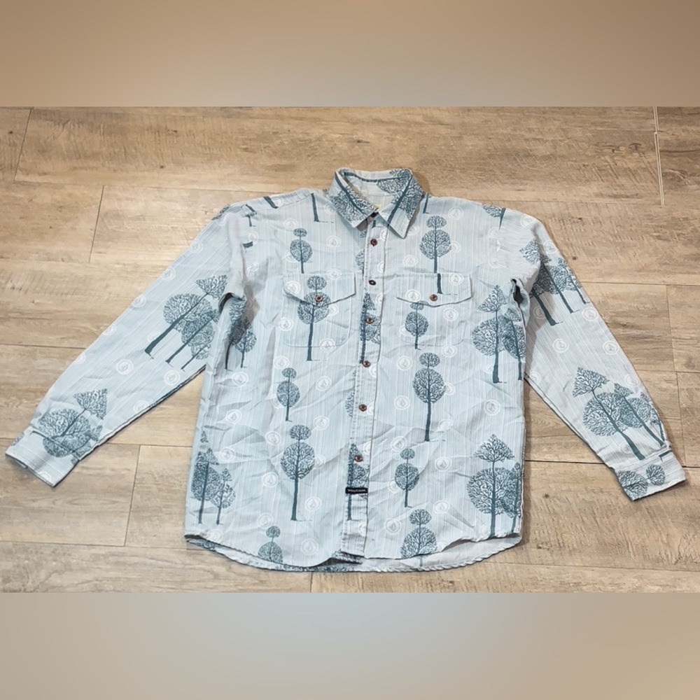 Volcom Men’s Vintage Made In USA Cotton Front Button Shirt Size Medium